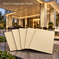 Panneau composite en acier ivoire 4 mm 1220x2440 mm pour façades de bâtiments commerciaux