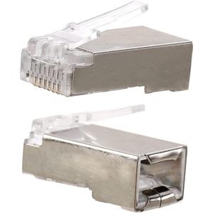 ปลั๊ก RJ45 Cat6 แบบมีฉนวนป้องกัน 100 ชิ้น ตัวเชื่อมต่ออีเธอร์เน็ต - Product Image 2
