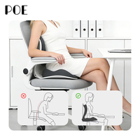 Coussin de chaise de bureau pliable en mousse à mémoire de forme, housse 100 % polyester, design ergonomique pour le soutien des fesses, amovible et lavable