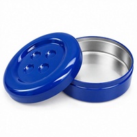 Boîte en fer blanc personnalisée en forme de bouton, étui de rangement portable en métal pour bonbons, bijoux et emballage cadeau