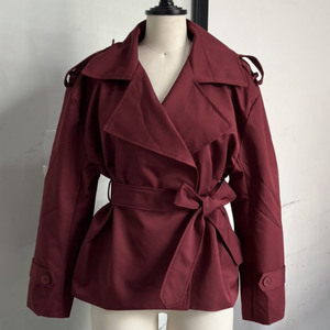 Jancoco Vente en gros Manteau <span class=keywords><strong>trench</strong></span> élégant et stylé à col rabattu pour femmes, manteau <span class=keywords><strong>trench</strong></span> <span class=keywords><strong>court</strong></span> personnalisé avec ceinture - Product Image 3