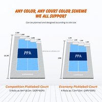 Revêtement de sol en PVC pour pickleball avec revêtement acrylique, tapis de terrain de sport haute résilience pour intérieur et extérieur