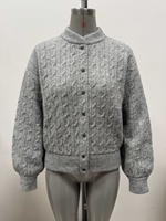 Rick Women Nouveaux Cardigans Chunky à Maille Torsadée Personnalisés OEM & ODM de Haute Qualité, Hauts en Tricot à Manches Longues, Modèles de Créateur