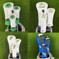 Accessoires de golf au design complexe OEM, housse de tête de club de golf en cuir PU de qualité supérieure personnalisée, housse de tête de driver de golf