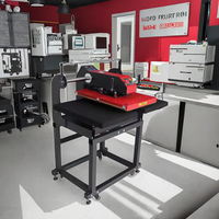 Presse à chaud semi-automatique pour t-shirts, pneumatique, à deux plateaux, numérique, pour transfert par sublimation sur vêtements, en stock, vente chaude