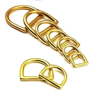 Wholesale metal Solid Brass D buckle 13mm 15mm 20mm 25mm 30mm 38mm 45mm 50mm brass D ring metal solid brass D ring