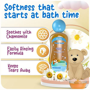 شامبو وغسول جسم للأطفال والرضع، لطيف ومهدئ للشعر والبشرة الناعمة مع زبدة الشيا والنيم وزيت جوز الهند - Product Image 3