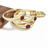 Nouvelle bague ouverte classique ajustable 2026 en laiton avec lettres en gel émaillé blanc, unisexe, avec corde tressée