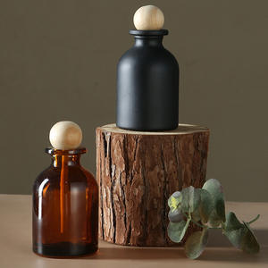 Bocaux en verre de 100 ml avec couvercle en bois arrondi, élégants, pour bricolage, rechargeables, pour diffuseur de parfum ou d'huiles essentielles, pour la maison ou la salle de bain - Product Image 3