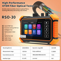 Rsrteng OTDR Probador de Fibra Óptica de 4 Pulgadas RSO-30 1310/1550nm 26/24dB, Auto OTDR, OPM, LS, VFL, Mapa de Eventos, Herramienta de Prueba de Cable de Red