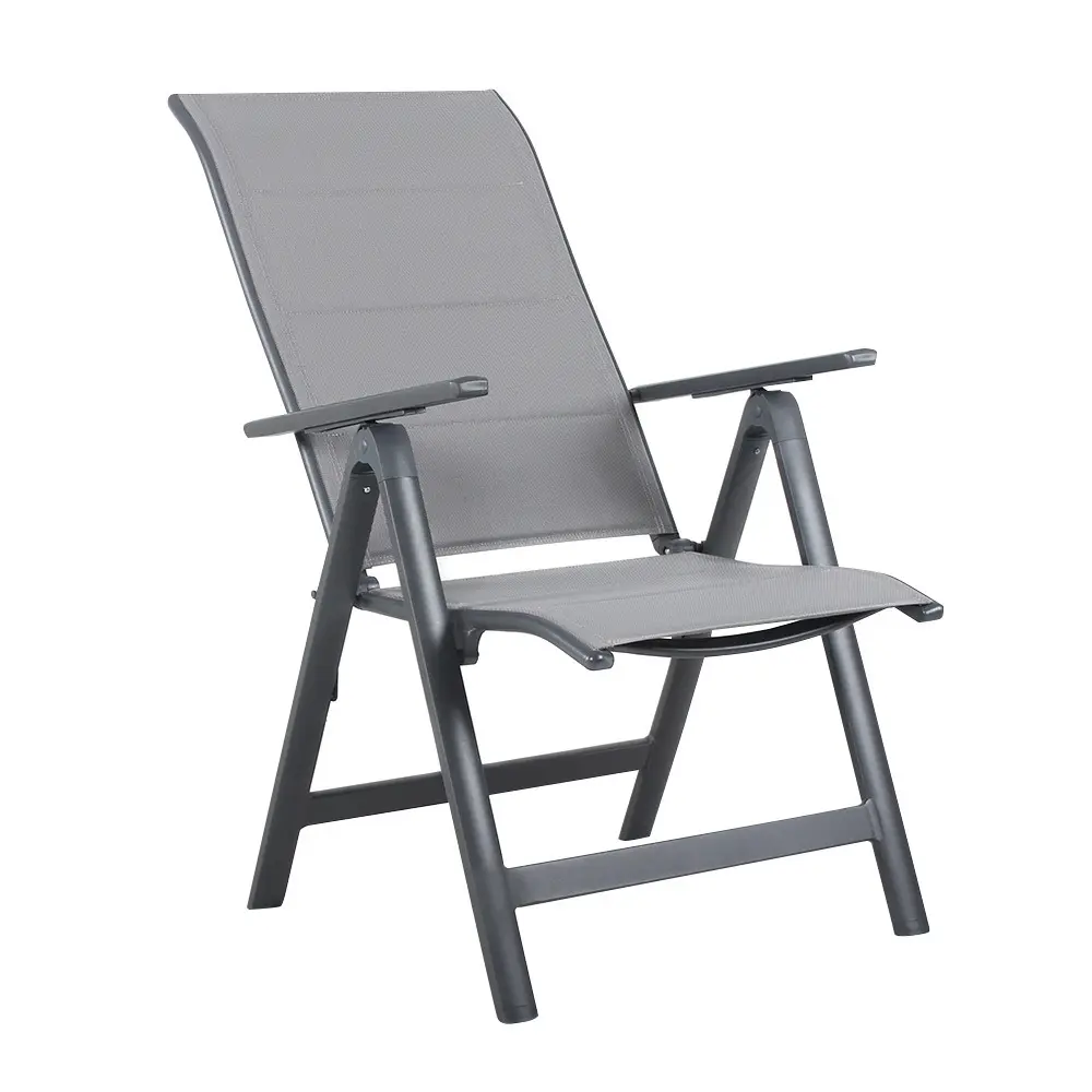 Cadeira de braço dobrável de alumínio ajustável para pátio e lazer ao ar livre com preço barato