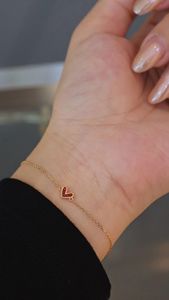 Ensemble de bijoux fins Xinfly en or jaune 18 carats et rubis, boucles d'oreilles et bracelet pour fête d'enfants, style cœur - Product Image 5