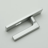 Serrure de porte simple en fer argenté à clé, poignée silencieuse, logo personnalisé, garantie 1 an, installation facile, pour chambre et salle de bain J020