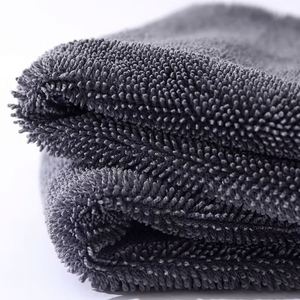 Serviette de séchage ultra douce 40x60cm gris foncé en microfibre à séchage rapide 1200gsm avec technologie de boucles torsadées tissées pour le nettoyage automobile - Product Image 5