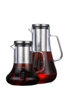 <span class=keywords><strong>Carafe</strong></span> en verre durable de 1500ml avec infuseur en acier à mailles fines et couvercle hermétique café infusé à froid théière glacée bocaux à eau et bouilloires - Product Image 1