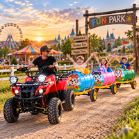 Offre Spéciale : Train à Trois Vagons à Moteur Essence 125cc/150cc avec Frein à Disque Hydraulique pour Parc d'Attractions