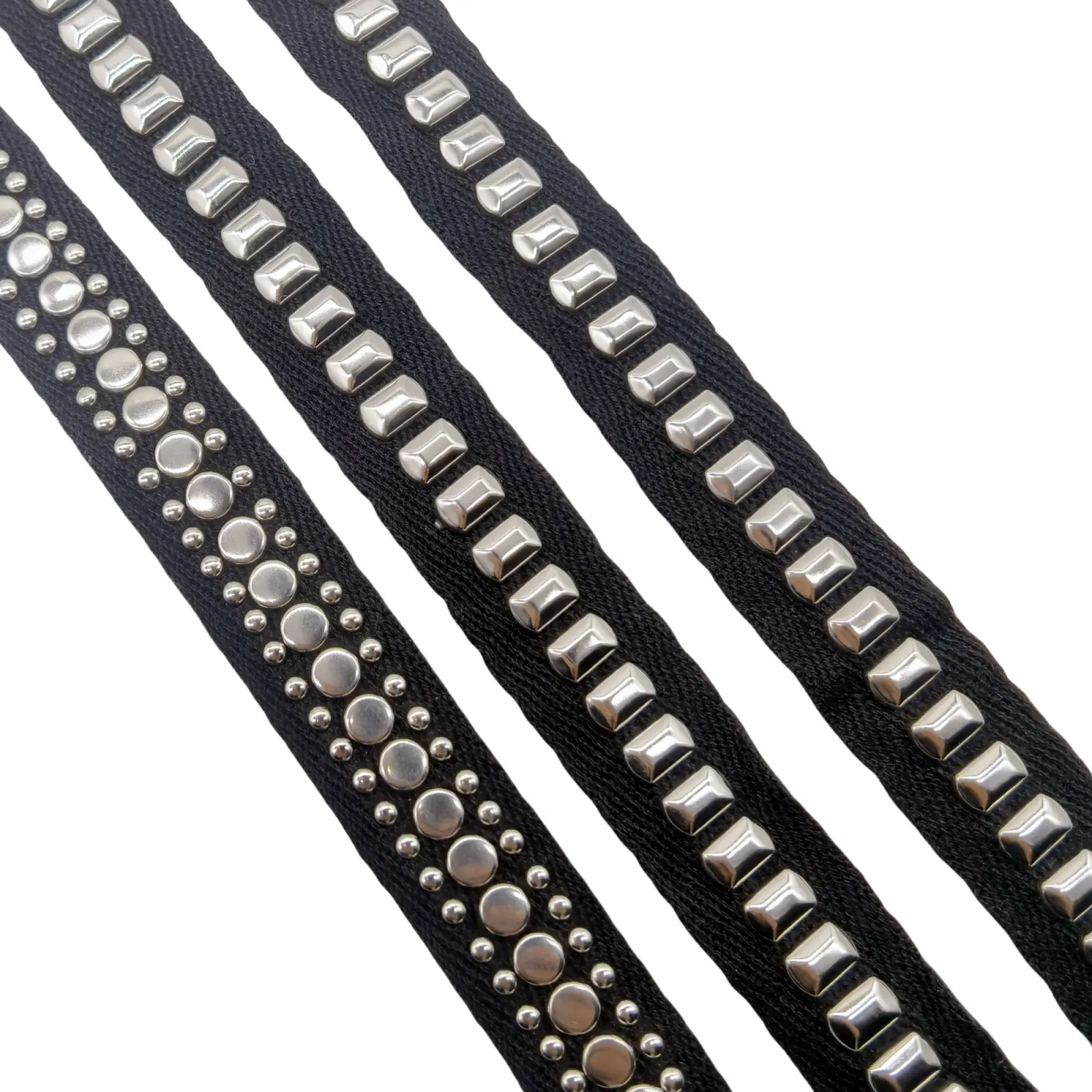 Newfangled Garment Clothing Accessories Cotton Webbing With Rivet Studded Black And White Cotton Tape