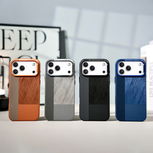 เคสโทรศัพท์หนังแท้แบบต่อผ้าลายหรูหรา L158 สำหรับ iPhone 17 16 15 Pro Max ฝาหลังแม่เหล็กสำหรับ Samsung S26 S25 S24 Ultra - Product Image 2