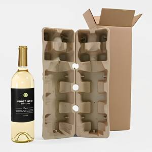Solución de transporte de vino sostenible: embalaje moldeado de pulpa de vino tinto ecológico para envío de cero residuos - Product Image 3