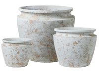 Grands pots à fleurs en ciment à pois, créatifs et vintage, de luxe - Décoration minimaliste écologique sculptée à la main pour la maison, au sol ou sur table, style européen