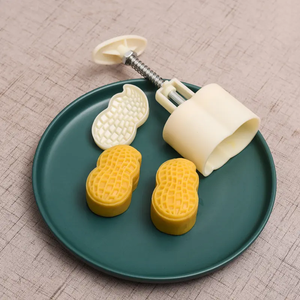 Moule <span class=keywords><strong>à</strong></span> gâteau de lune 75g avec 6 timbres en forme de fleur, outils de décoration pour la banque, bricolage, biscuit et festival de la mi-automne - Product Image 4