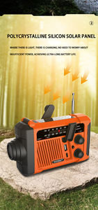 Khẩn Cấp Di Động Ngoài Trời Đèn Đọc Sách Hand Crank Năng Lượng Mặt Trời Powered AM FM Đài Phát Thanh SOS Siren Đèn Pin Có Thể Sạc Lại Ánh Sáng Âm Nhạc - Product Image 6
