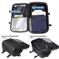Sac à dos de voyage multifonctionnel étanche pour ordinateur portable Système de compression sous vide étanche à l'air Sac à dos d'affaires extensible Oxford