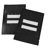 Sacs d'emballage en Mylar refermables noirs personnalisés avec trois petites fermetures éclair, en plastique et aluminium, anti-odeur, à fermeture éclair, pour emballage.