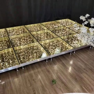 3D Romantische Warmweiß Led Spiegel Glas Bühne Kupferdraht Tanzfläche Dekoration Beleuchtung für Party Hochzeit Events T Plattform