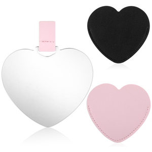 Miroir portable à usage domestique avec revêtement en cuir Petit miroir de poche Petit miroir compact incassable - Product Image 2
