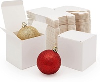 Faible Quantité Minimale De Commande Directe D'usine Blanc Boîte-Cadeau Carrée En Vrac 6x6x4 pouces Pli Boîte Papier Boîte Cadeau pour Mariage Fête D'anniversaire De Noël