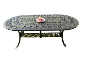 Table à manger ovale en aluminium coulé de haute qualité avec motif papillon, prix de gros pour patio extérieur, jardin, <span class=keywords><strong>caf</strong></span>é - Product Image 4