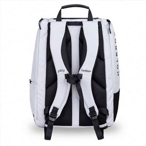 Muestra gratuita, bolsa de tenis y pádel impermeable, acolchada, de nailon, con logotipo personalizado, tipo bandolera con bolsillo pequeño. - Product Image 5