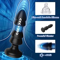 Silikon-Fernbedienung Vibrator mit Stoßfunktion Großer Schwanz Bunny Butt Plugs Anal für Frauen