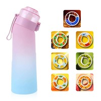 Botella de Agua Personalizada de 650 ml, Libre de BPA, Tritan, con 7 Anillos de Aroma a Frutas, a Prueba de Fugas, para Gimnasio y Viajes