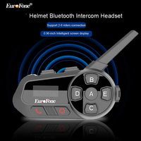   Casque sans fil pour talkie-walkie, connexion pour 6 motards, interphone moto bidirectionnel BT5.1 avec écran LCD