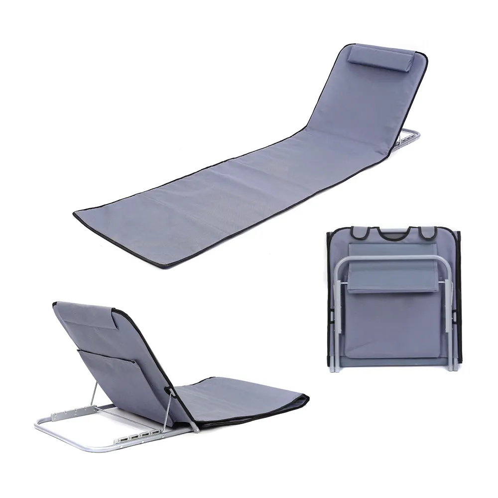 Özel Logo çelik ayarlanabilir arkalık Campeggio Silla taşınabilir katlanır plaj kamp sandalyesi