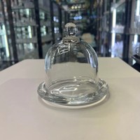 Support à gâteau en verre sodocalcique transparent, forme ronde, 48/36 pièces par boîte, verrerie en gros