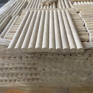 Revêtement mural moderne en mosaïque concave à rainures en marbre travertin pour la décoration murale de la salle de bain et de la cuisine - Product Image 5