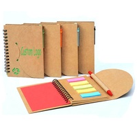 Carnet à spirale avec visage souriant, notes autocollantes personnalisées, bloc-notes portable multifonction, carnet en papier kraft, cadeaux d'affaires
