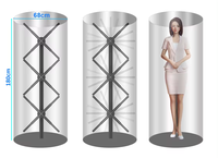 Proyector Holográfico 3D ED 1*3 Tamaño Humano, Ventilador de Visualización de Hologramas 3D en Gabinete Cilíndrico, Control por Aplicación WiFi, Ventilador de Hologramas Comercial