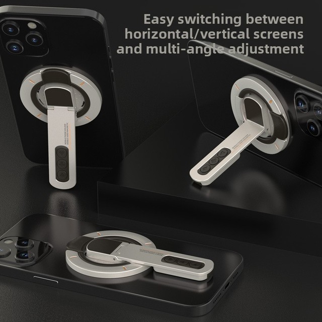 Dual Magnetic Gym Mobile Phone Stand Holder Kickstand Mount Double Magnet Silicone Ring Grip with Fidget Stress Relief Design