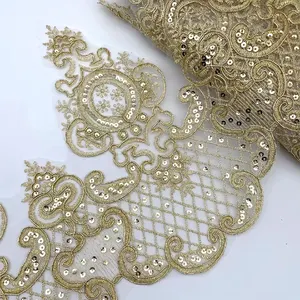 Bargin Deals On Beautful Wholesale gold lace trim 