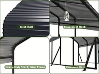Abri de voiture en aluminium 11x19 pieds le plus populaire, haute qualité, renfort anti-vent, spacieux, idéal pour le stationnement de camping-cars et de motorhomes