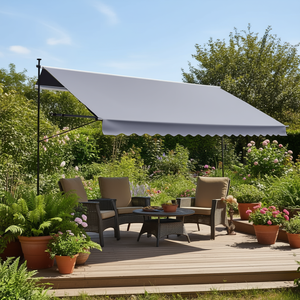 กันสาดซันไชน์ 178x47 นิ้ว แบบพับเก็บได้ พร้อมมือหมุน สำหรับระเบียงและสวนกลางแจ้ง - Product Image 2