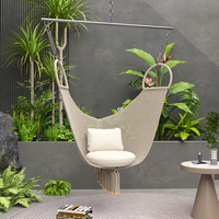 Fauteuil suspendu en corde tressée pour porche, résistant à l'eau et aux UV, pour balcon, terrasse, cour et jardin