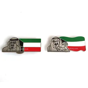 promotional kuwait flag metal lapel pin badge for national day gifts