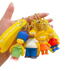Porte-clés <span class=keywords><strong>figurines</strong></span> de la famille Simpson, sacs de couple, accessoires suspendus, porte-clés de voiture créatifs en gros - Product Image 5