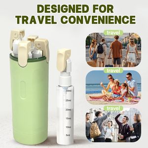 Ensemble de flacons de voyage réutilisables en plastique durable avec logo personnalisé, 4 en 1, pour le conditionnement de liquides et la distribution en portions - Product Image 4