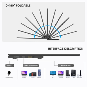 15.6 Inch Xách Tay Màn Hình 1920X1080 FHD IPS Màn Hình USB-C Mini Cho Các Cổng Mỏng Trọng Lượng Nhẹ Vesa Mountable LED Backlit <span class=keywords><strong>2</strong></span> Loa - Product Image 3